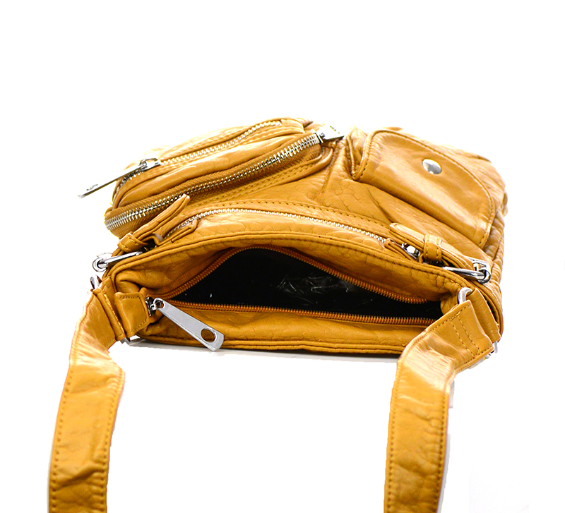 Vegan Leather Crossbody Hobo Messenger BackPack 30296MEI 37425 Black